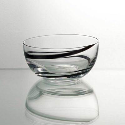Cryspo Trio Σετ 6 Τεμαχίων Μπωλ Παγωτού 13cm από Φυσητό Γυαλί 'SPIRAL BLACK' 5202523
